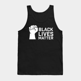 Black Lives Matter white typography design with fist Tank Top